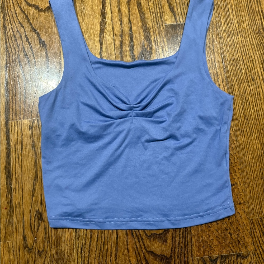 SHEIN Blue Ruched Tank Top